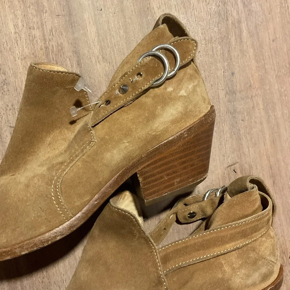 Rag & Bone Camel Short Leather Casual Ankle Boots with Buckle - Picture 2 of 3